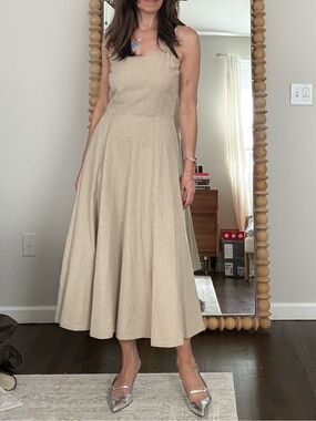 Old Navy Vintage Linen Blend Midi Dress